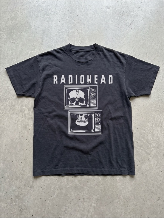 Gildan Tops - Gildan Black Radiohead White Skull TV Graphic Short Sleeve Tee